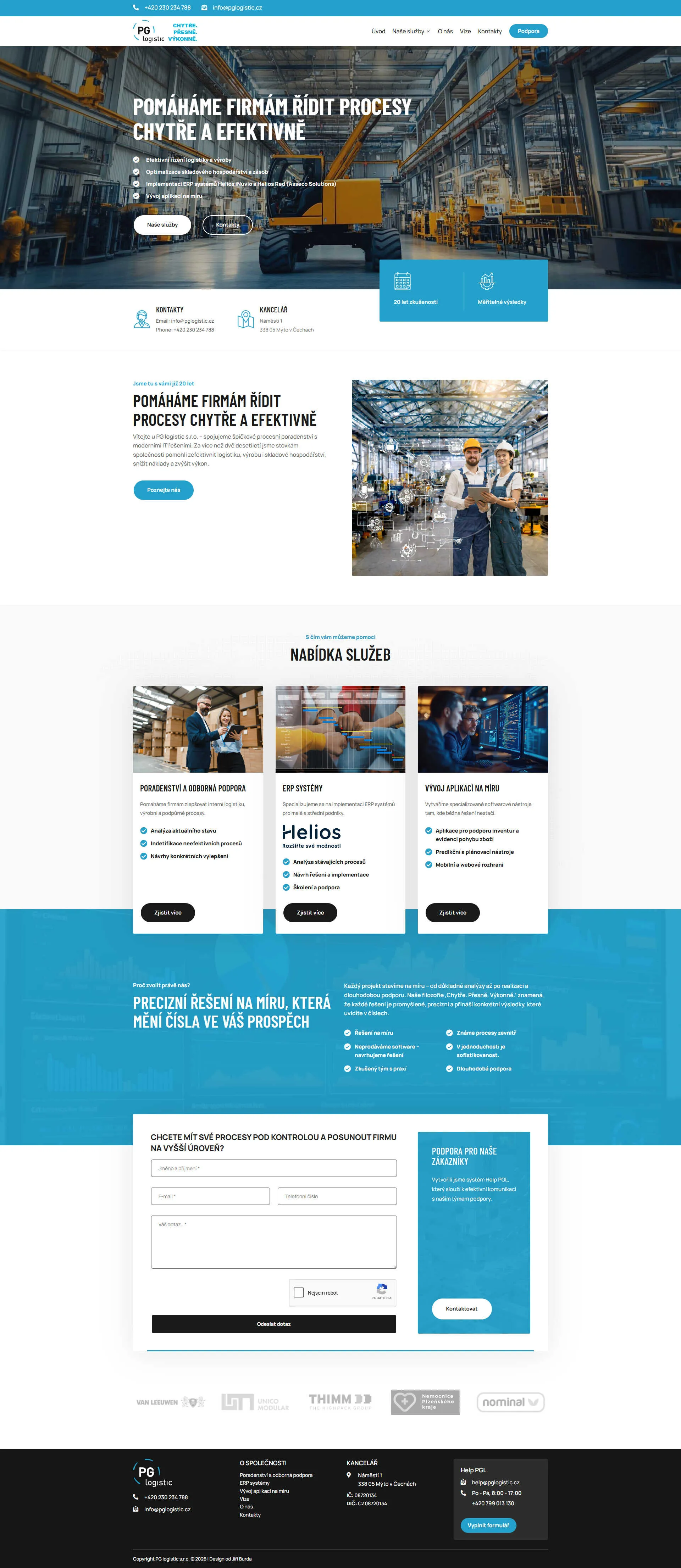 Náhled webu PG logistic – ERP systémy a logistika
